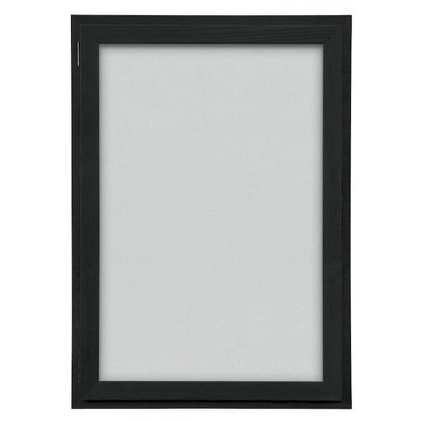 Outdoor Enclosed Combo Board, 72"x36", Black Frame/White Porc & Buff